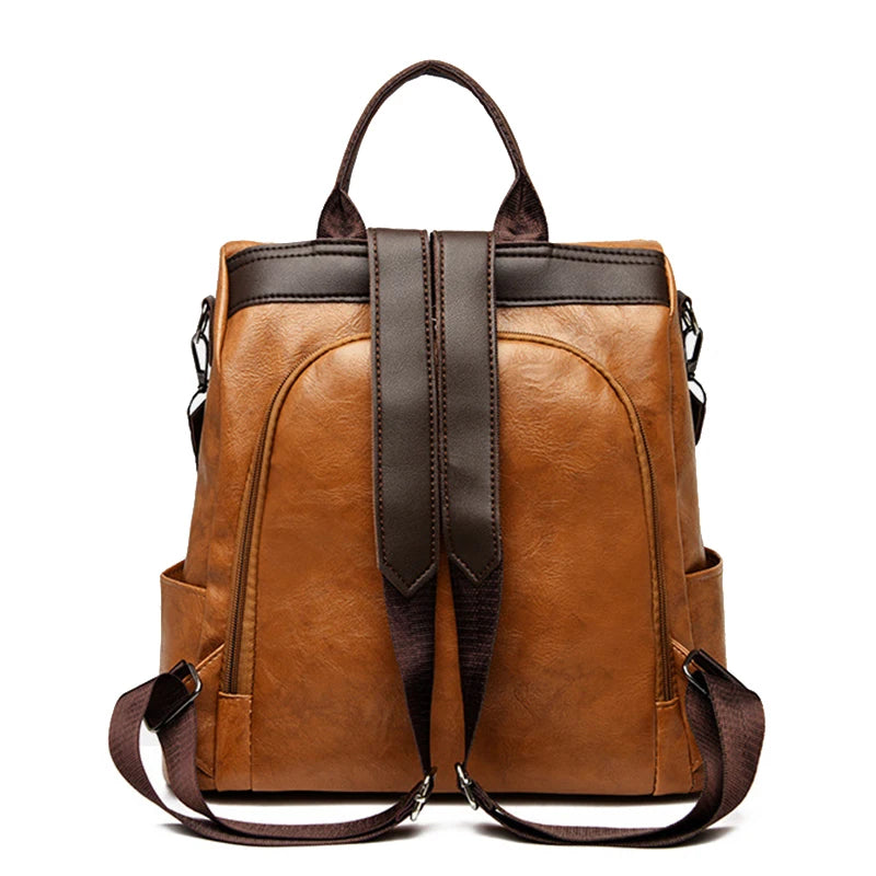 Sac à Dos Antivol Cuir PU – Élégance & Sécurité | Sélène & Co