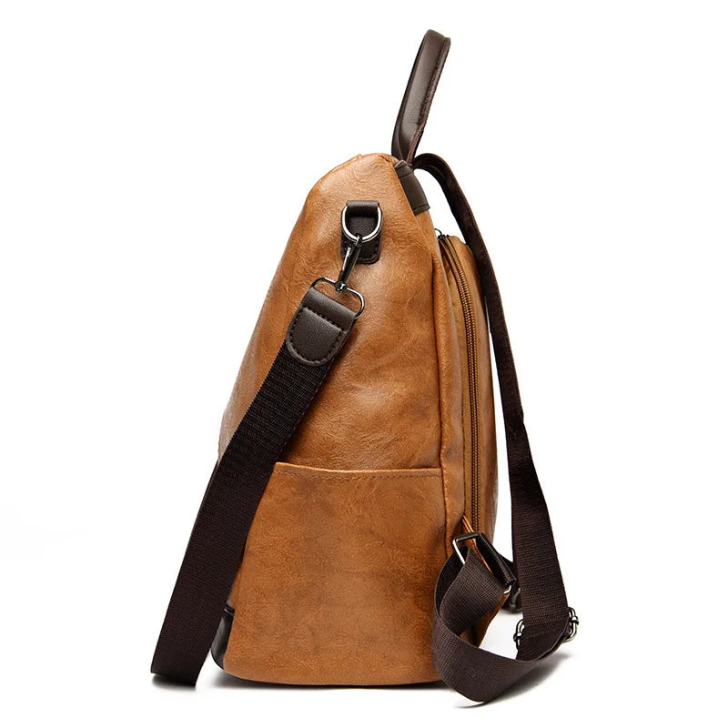 Sac à Dos Antivol Cuir PU – Élégance & Sécurité | Sélène & Co