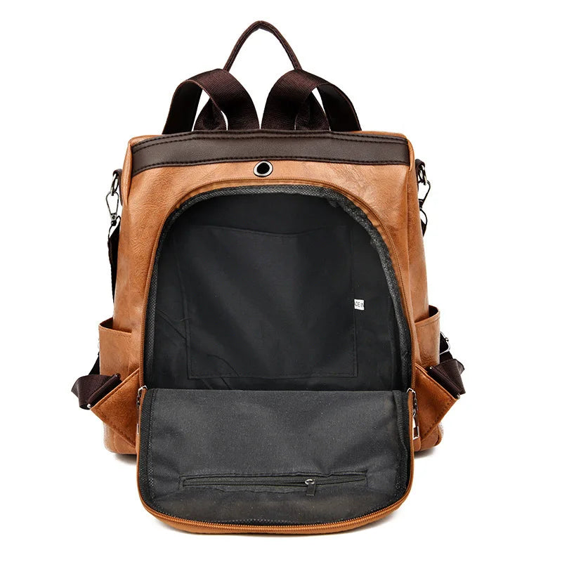 Sac à Dos Antivol Cuir PU – Élégance & Sécurité | Sélène & Co
