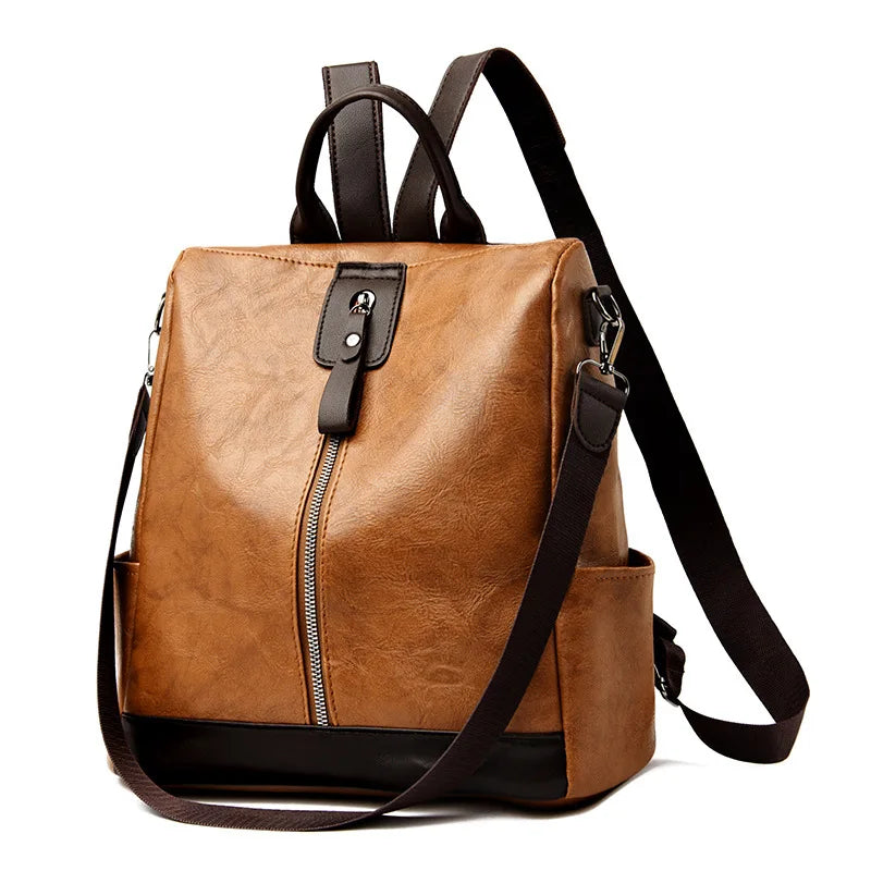 Sac à Dos Antivol Cuir PU – Élégance & Sécurité | Sélène & Co