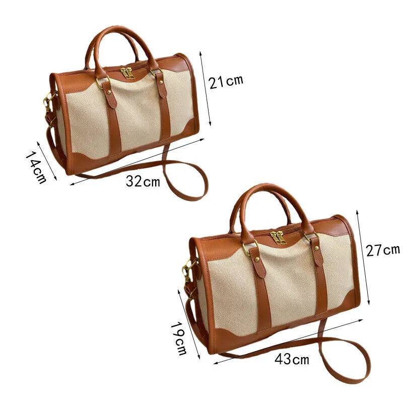 Sac de Voyage & Sport en Canvas – Vintage Chic & Grande Capacité | Sélène & Co