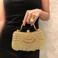 Clutch Strass & Pompon | Sac de Soirée Mariage & Cocktail Femme