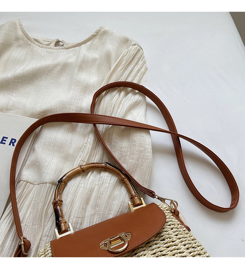 Sac Trapèze en Paille Tressée – Élégance Estivale & Verrou Nez de Bœuf | Sélène & Co