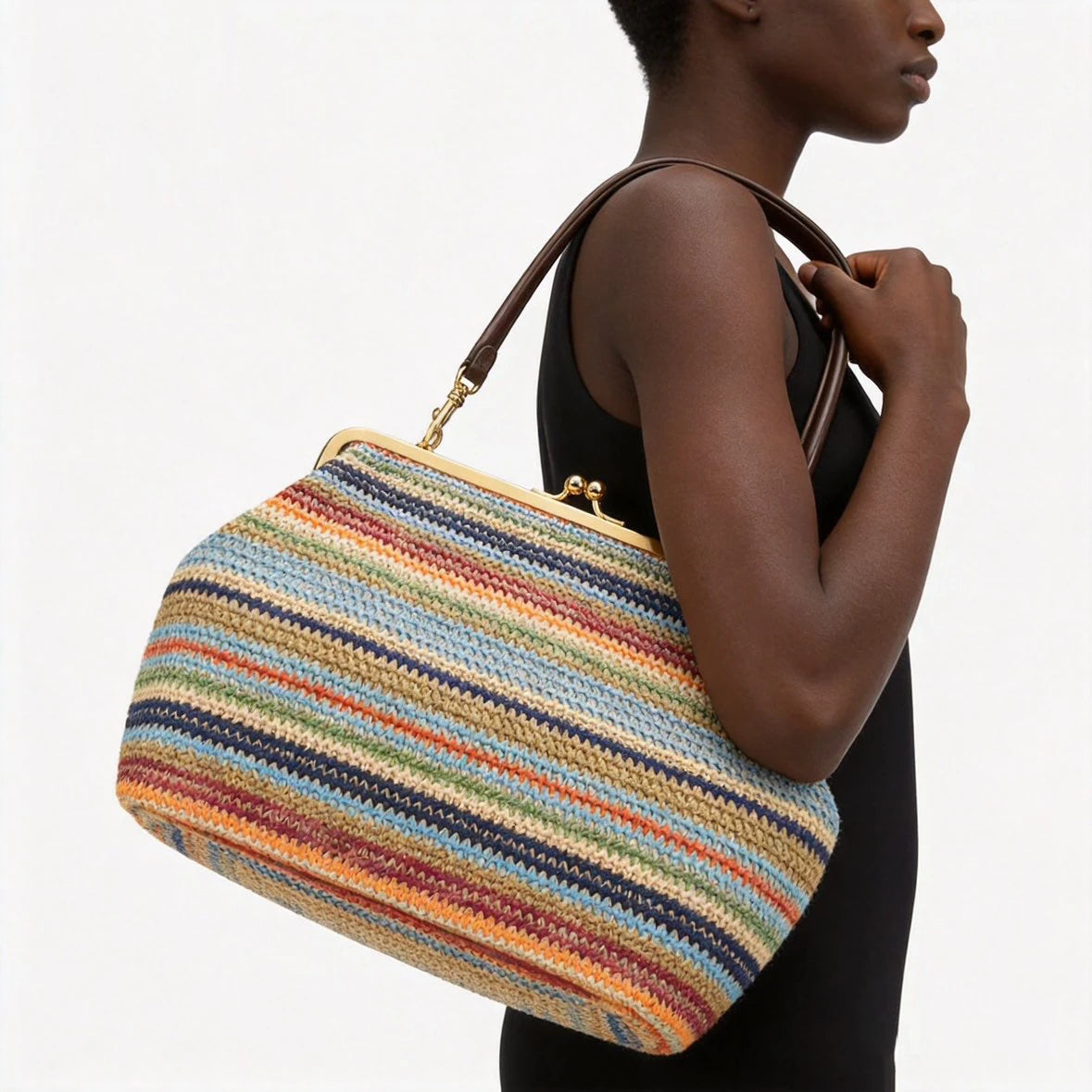 Sac Clutch Bandoulière Rayé – Esprit Balnéaire | Sélène & Co