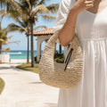 Sac de Plage Tressé Demi-Lune | Sélène & Co