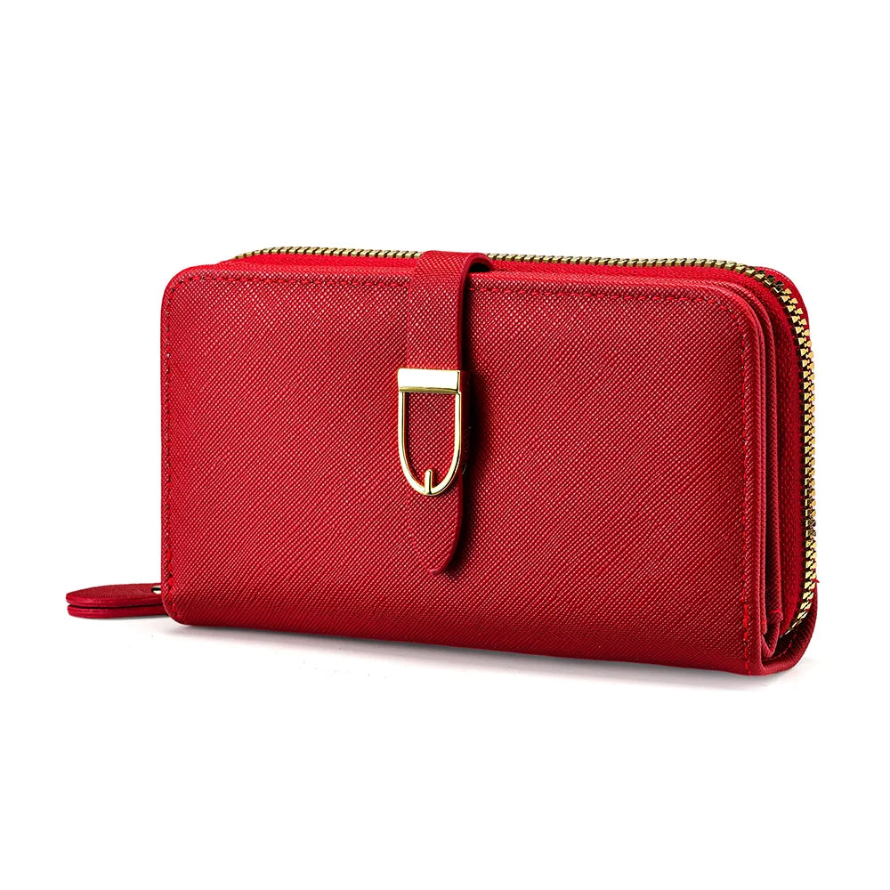 Portefeuille Long Zippé en Cuir Synthétique – Multipoches | Sélène & Co