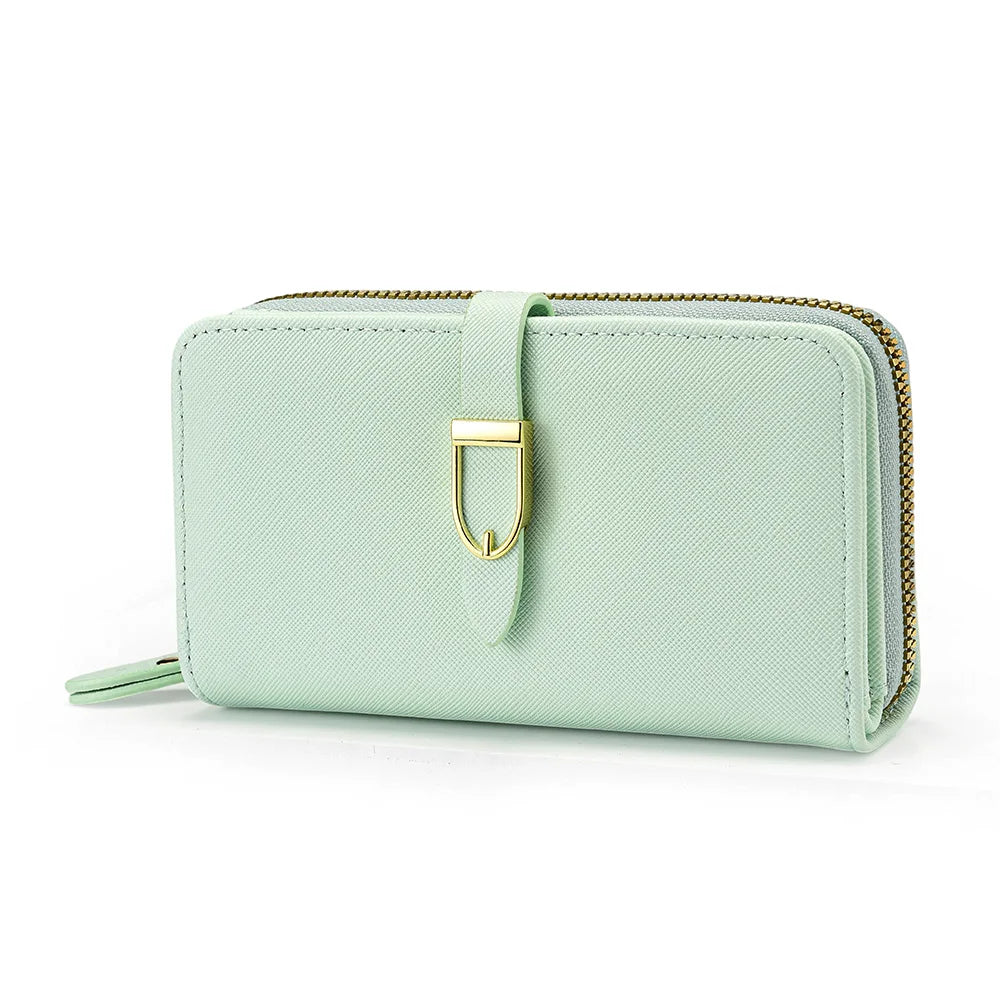 Portefeuille Long Zippé en Cuir Synthétique – Multipoches | Sélène & Co