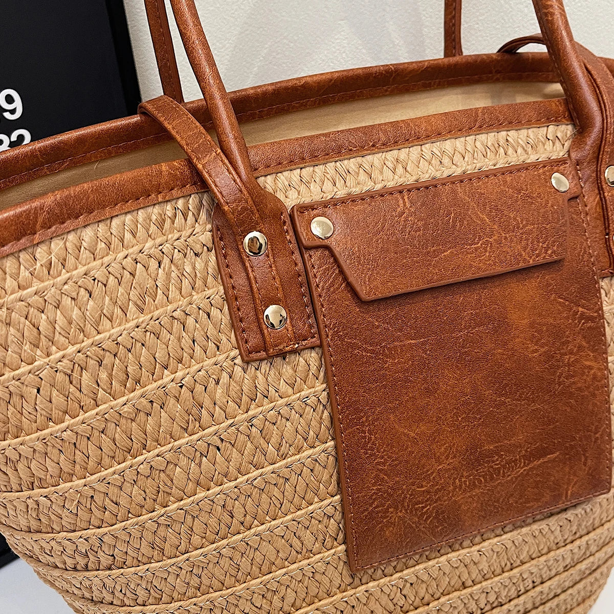 Grand Sac de Plage en Paille – Élégance Estivale | Sélène & Co