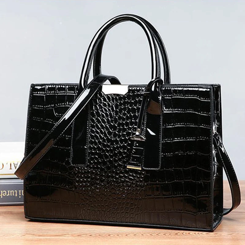 Sac Bandoulière Motif Croco — Cuir PU Vintage | Sélène & Co