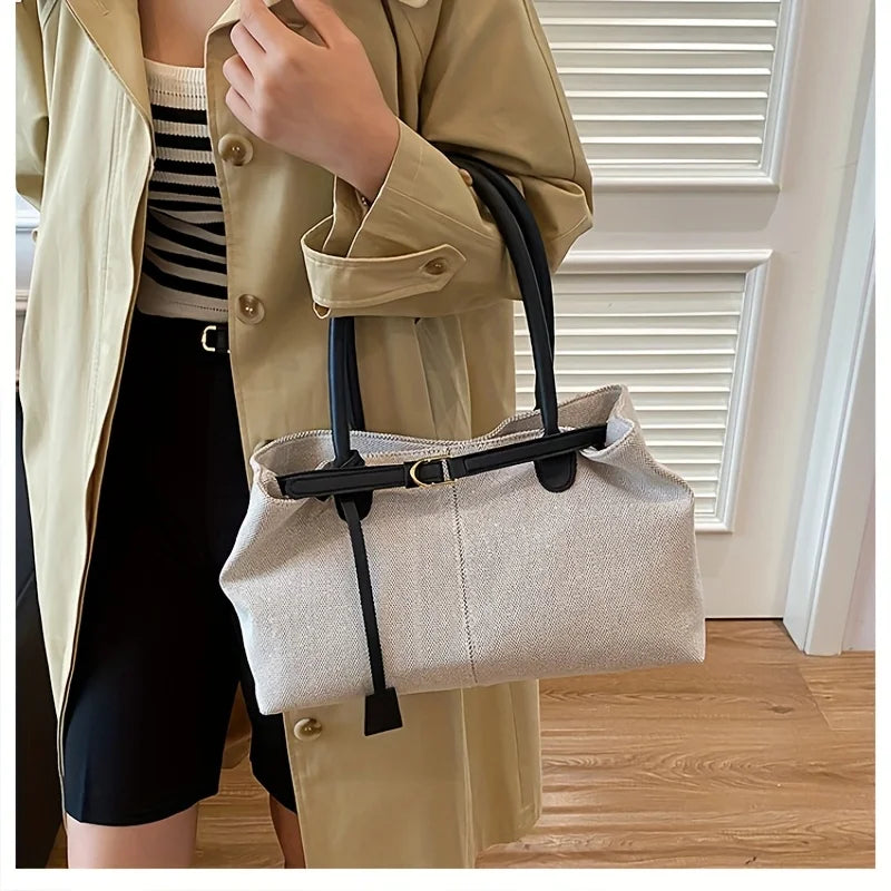 Tote Bag Canvas Grande Capacité – Style Rétro Chic | Sélène & Co