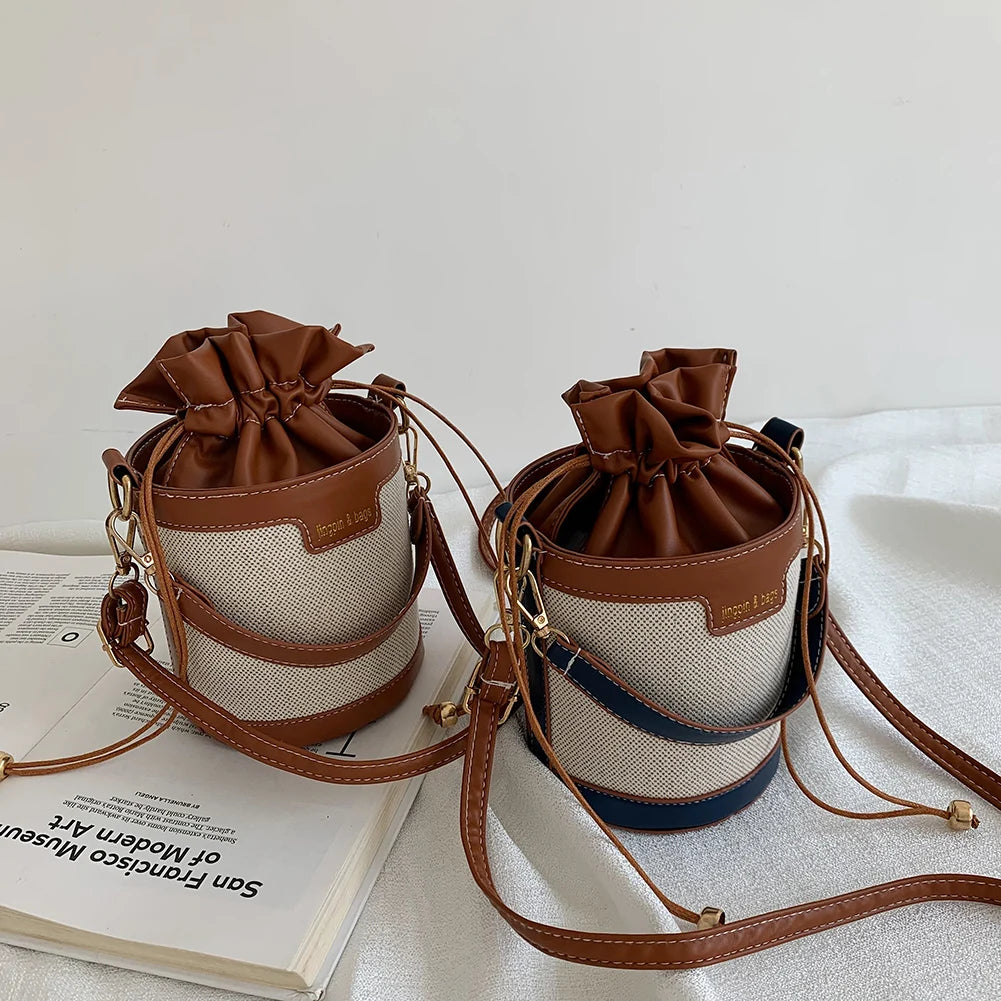 Mini Sac Seau Cylindrique Vintage – Bandoulière Cuir PU | Sélène & Co