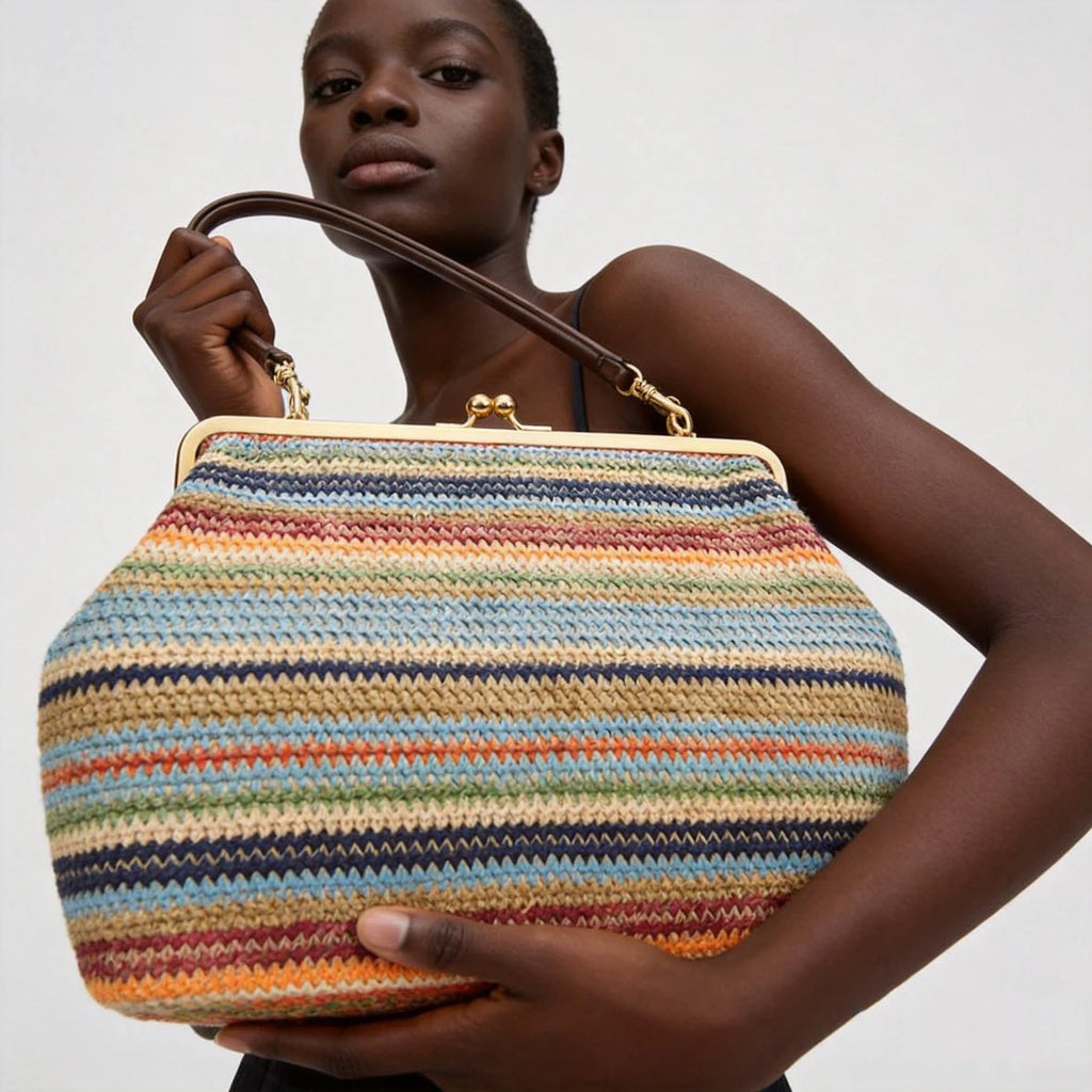 Sac Clutch Bandoulière Rayé – Esprit Balnéaire | Sélène & Co