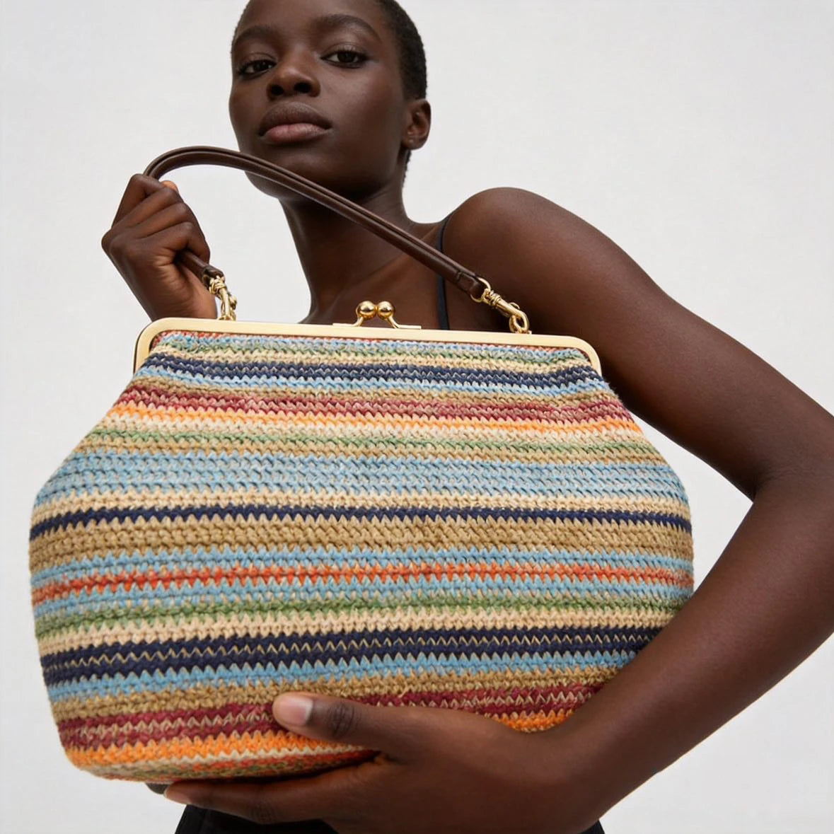 Sac Clutch Bandoulière Rayé – Esprit Balnéaire | Sélène & Co