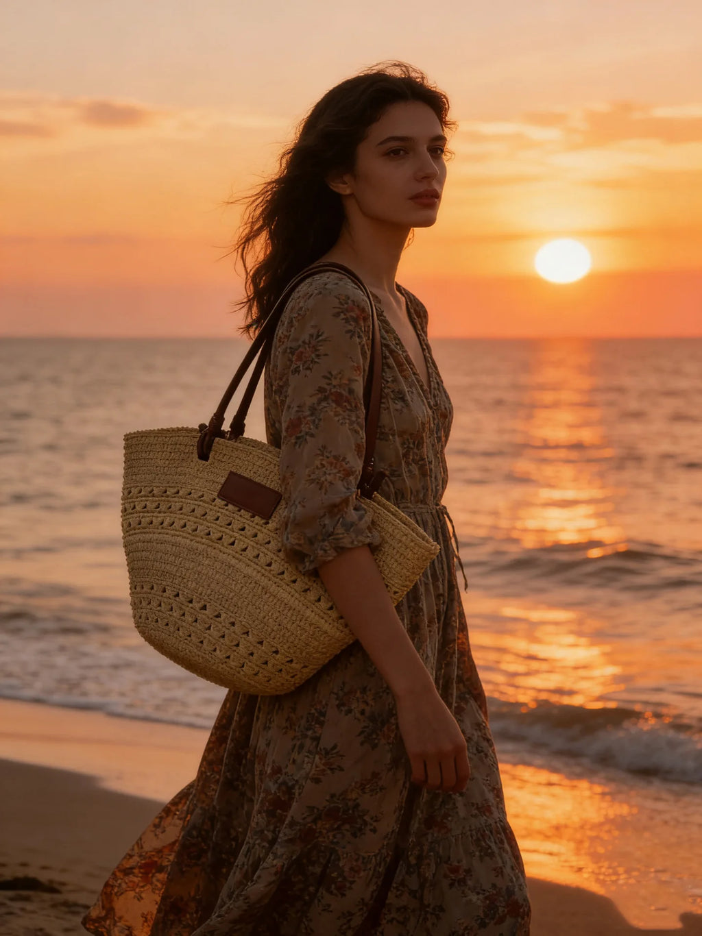 Sac Cabas Paille & Cuir – Grande Capacité Bohème Chic | Sélène & Co