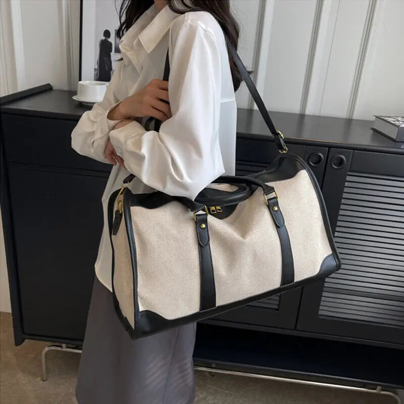 Sac de Voyage & Sport en Canvas – Vintage Chic & Grande Capacité | Sélène & Co