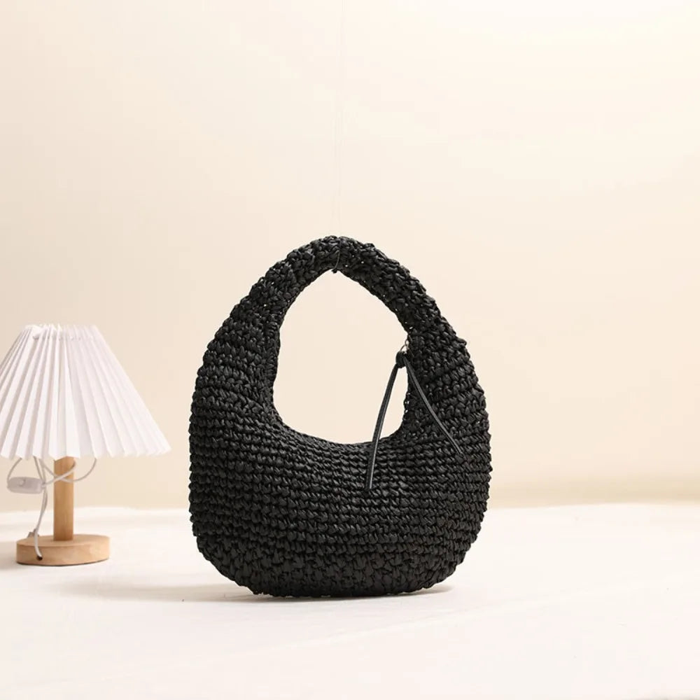 Sac de Plage Tressé Demi-Lune | Sélène & Co