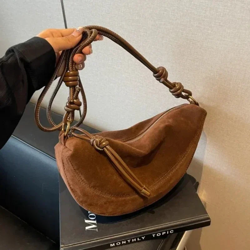 Sac Hobo en Suédine Synthétique | Bandoulière & Crossbody Femme