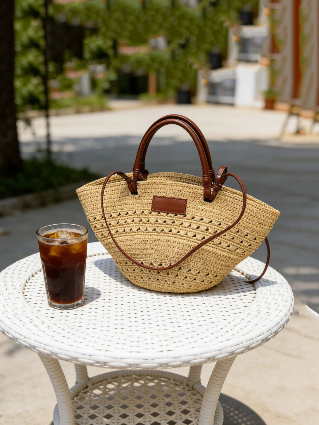 Sac Cabas Paille & Cuir – Grande Capacité Bohème Chic | Sélène & Co