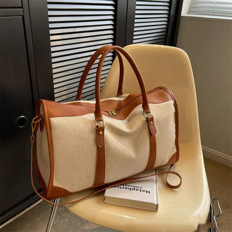 Sac de Voyage & Sport en Canvas – Vintage Chic & Grande Capacité | Sélène & Co