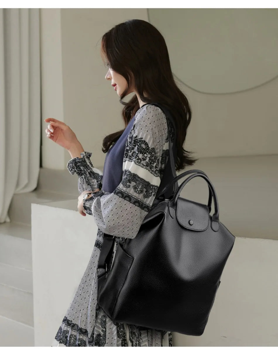 Sac à Dos Cuir Véritable Grande Capacité – Élégance & Polyvalence | Sélène & Co