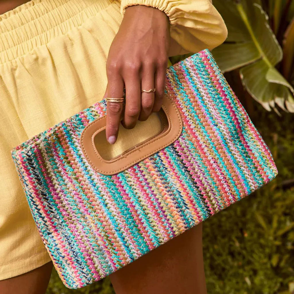 Pochette Raffia 3-en-1 – Chaîne Dorée & Anse Cuir | Sélène & Co