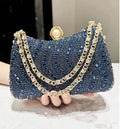 Clutch de Soirée Strass & Cristaux avec Chaîne Dorée – Pochette Femme