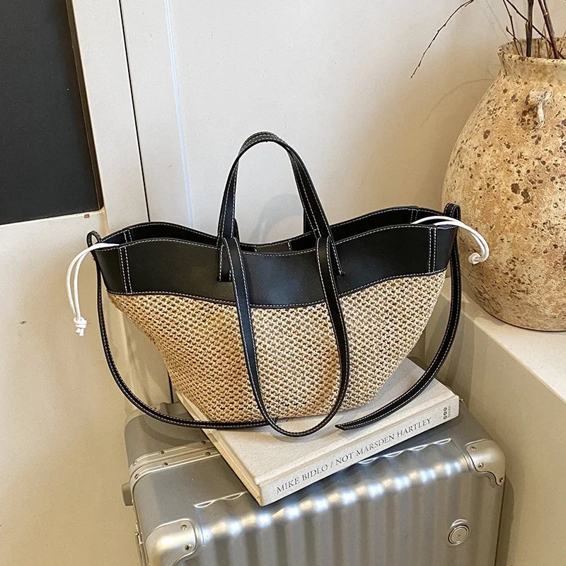Tote Bag en Raphia Tressé – Grande Capacité & Style Balnéaire | Sélène & Co