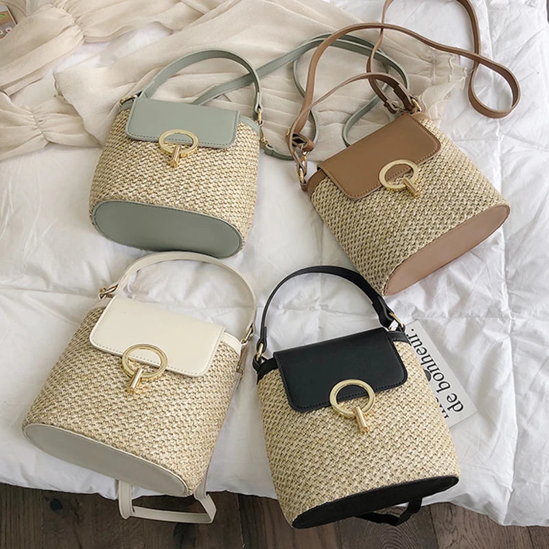 Sac Seau Évasion Estivale – Paille & Raphia | Sélène & Co