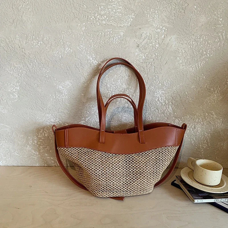 Tote Bag en Raphia Tressé – Grande Capacité & Style Balnéaire | Sélène & Co