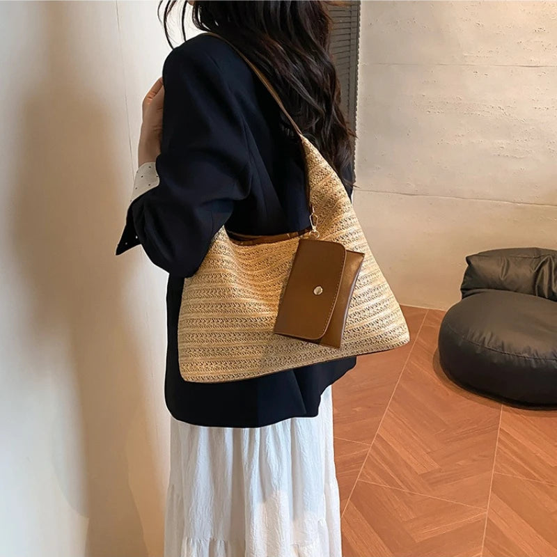Sac Fourre-Tout Tissé – Douceur Estivale | Sélène & Co