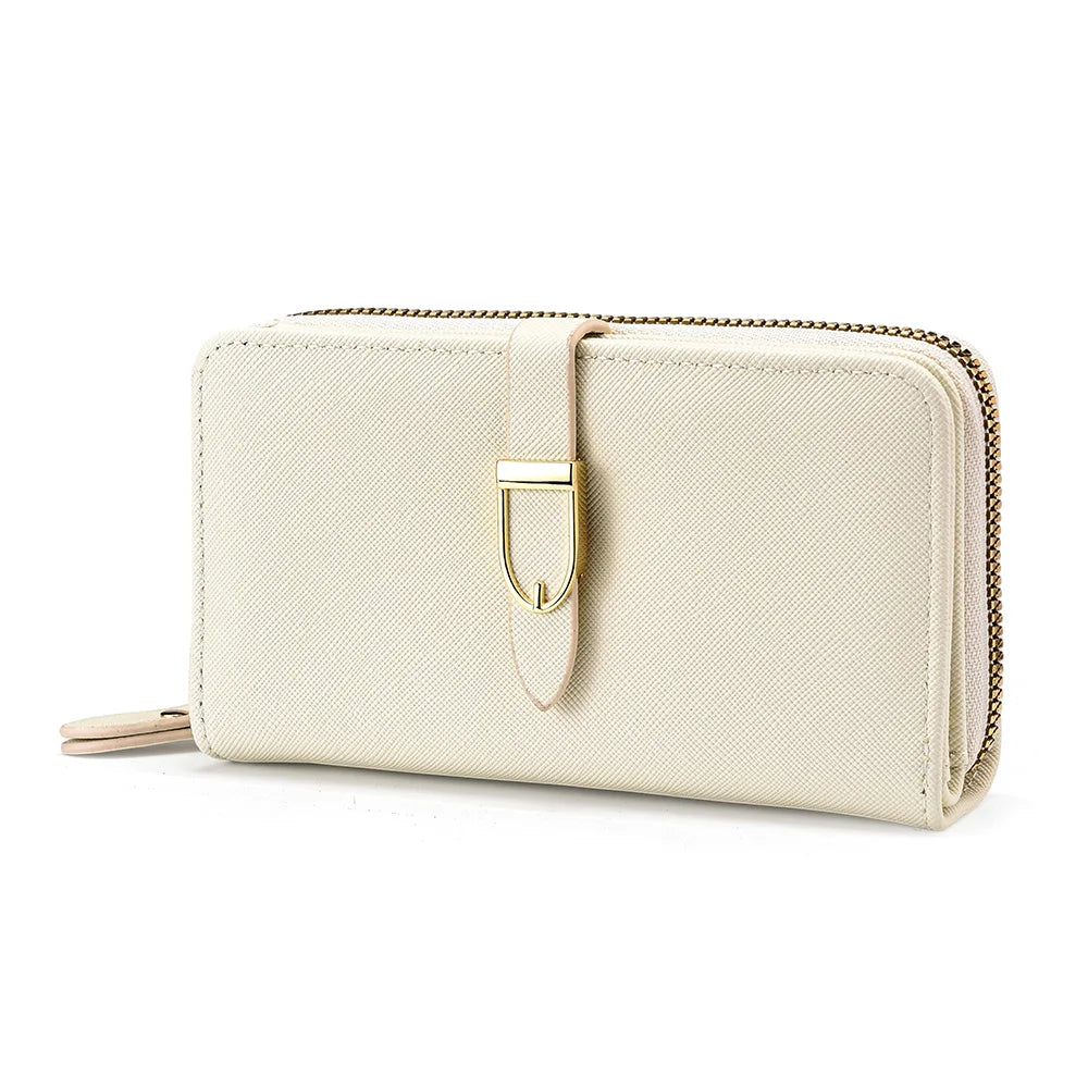 Portefeuille Long Zippé en Cuir Synthétique – Multipoches | Sélène & Co