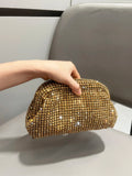 Clutch Strass Métallique Luxe | Sac de Soirée & Banquet Femme