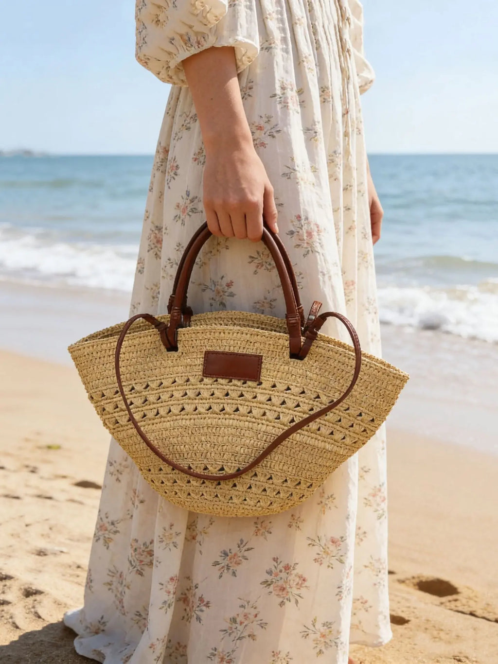 Sac Cabas Paille & Cuir – Grande Capacité Bohème Chic | Sélène & Co