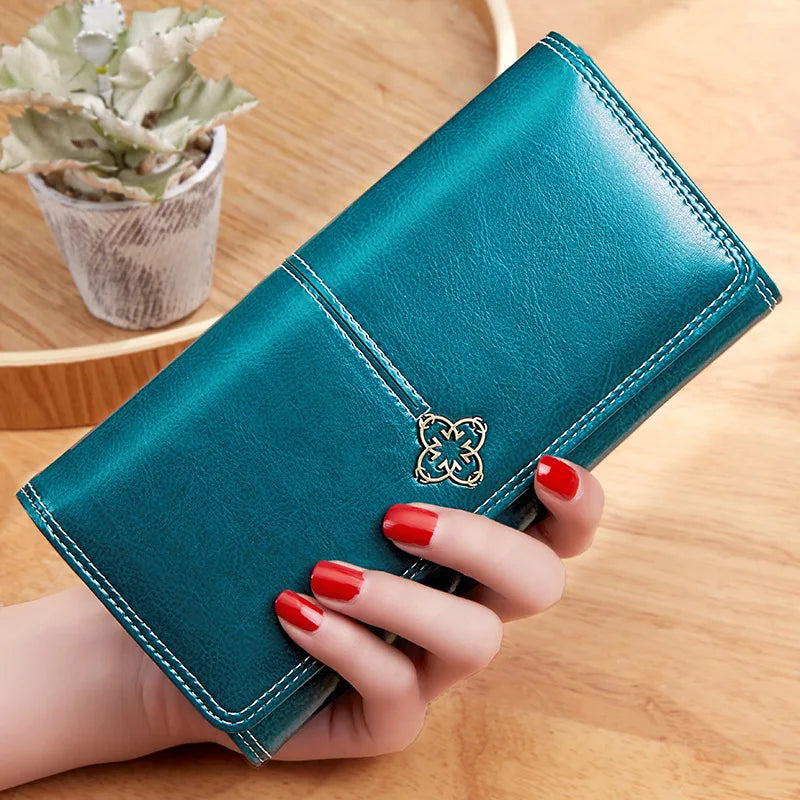 Portefeuille Long Luxe en Cuir Synthétique – Porte-Cartes & Billets | Sélène & Co