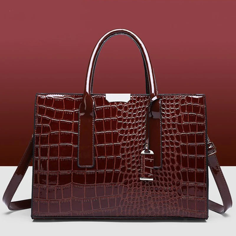 Sac Bandoulière Motif Croco — Cuir PU Vintage | Sélène & Co