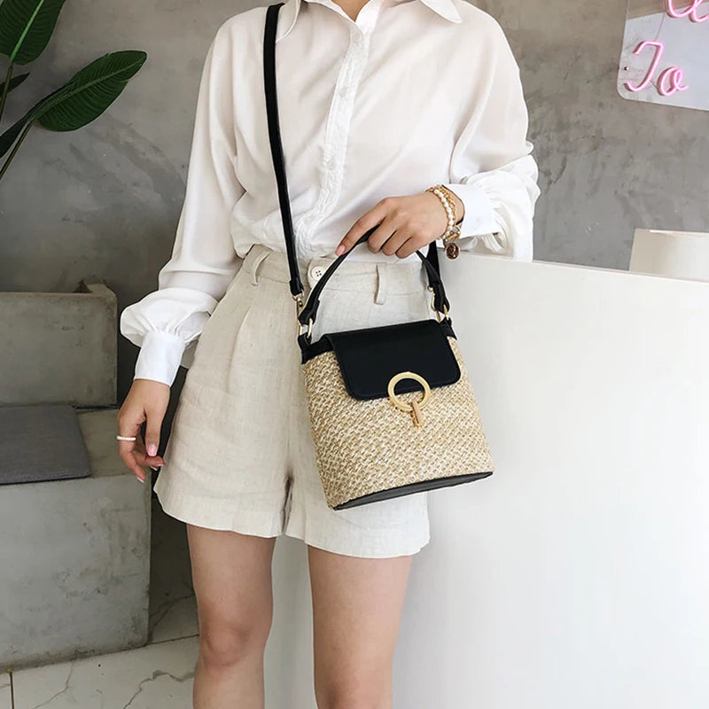 Sac Seau Évasion Estivale – Paille & Raphia | Sélène & Co
