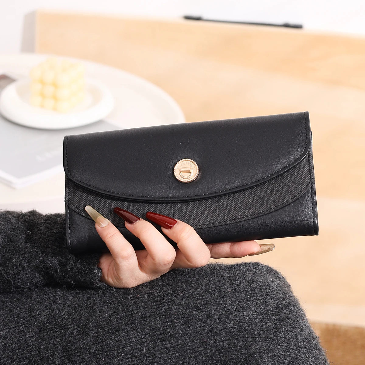 Portefeuille Long Minimaliste – Grande Capacité & Multipoches | Sélène & Co