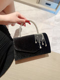 Pochette de Soirée en Velours Vintage | Minaudière à Chaîne Femme
