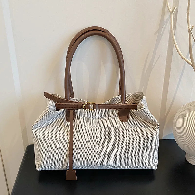 Tote Bag Canvas Grande Capacité – Style Rétro Chic | Sélène & Co