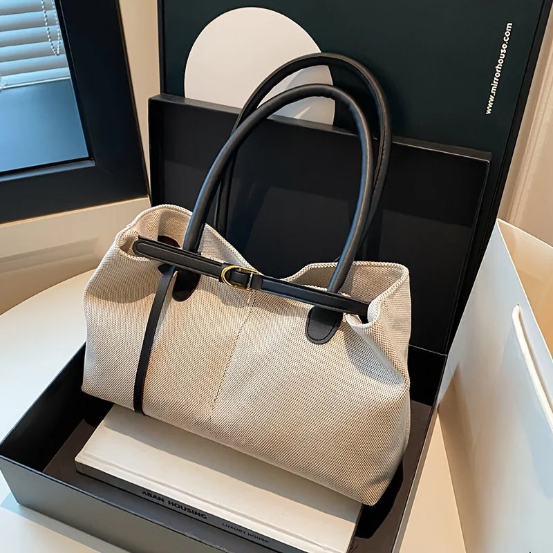 Tote Bag Canvas Grande Capacité – Style Rétro Chic | Sélène & Co
