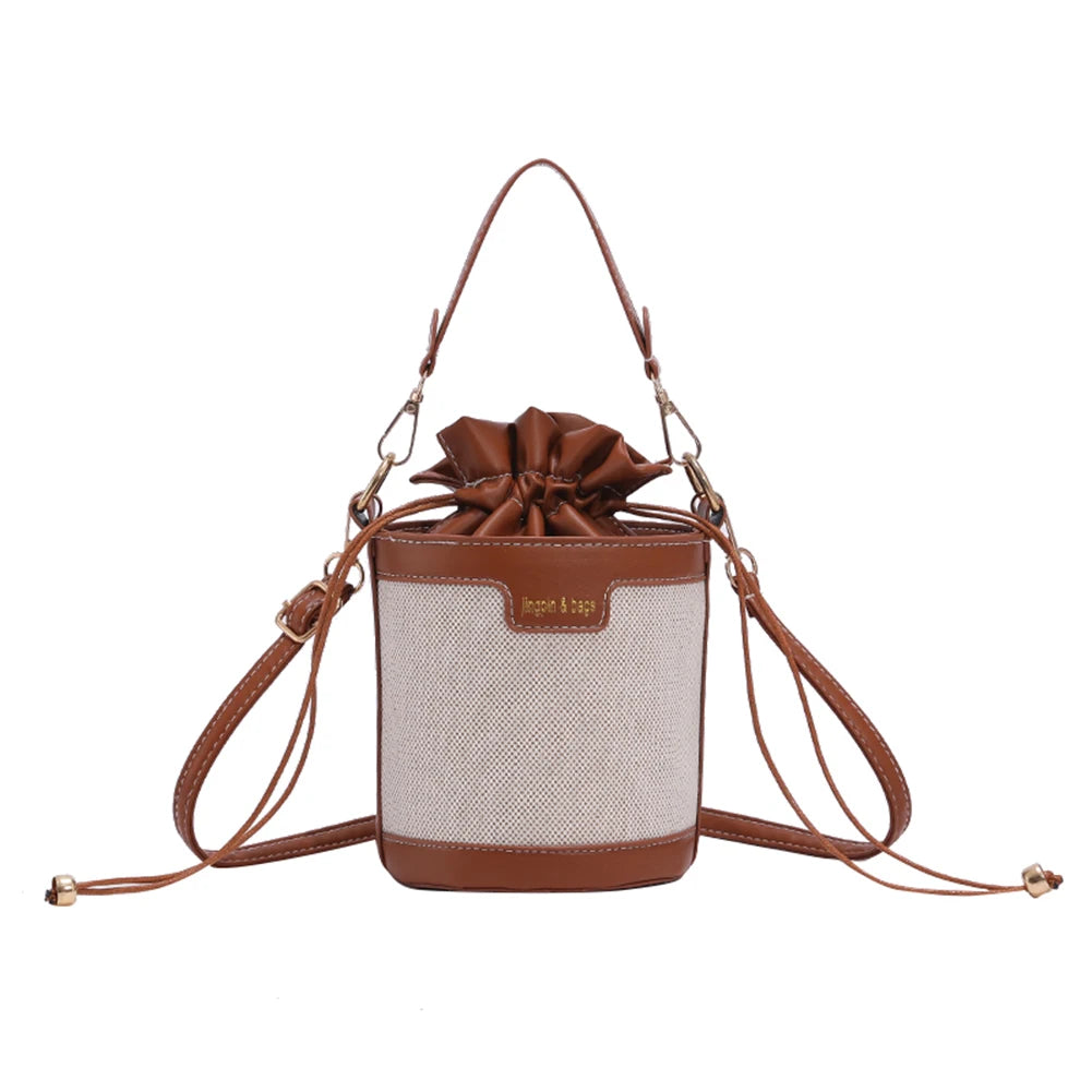 Mini Sac Seau Cylindrique Vintage – Bandoulière Cuir PU | Sélène & Co