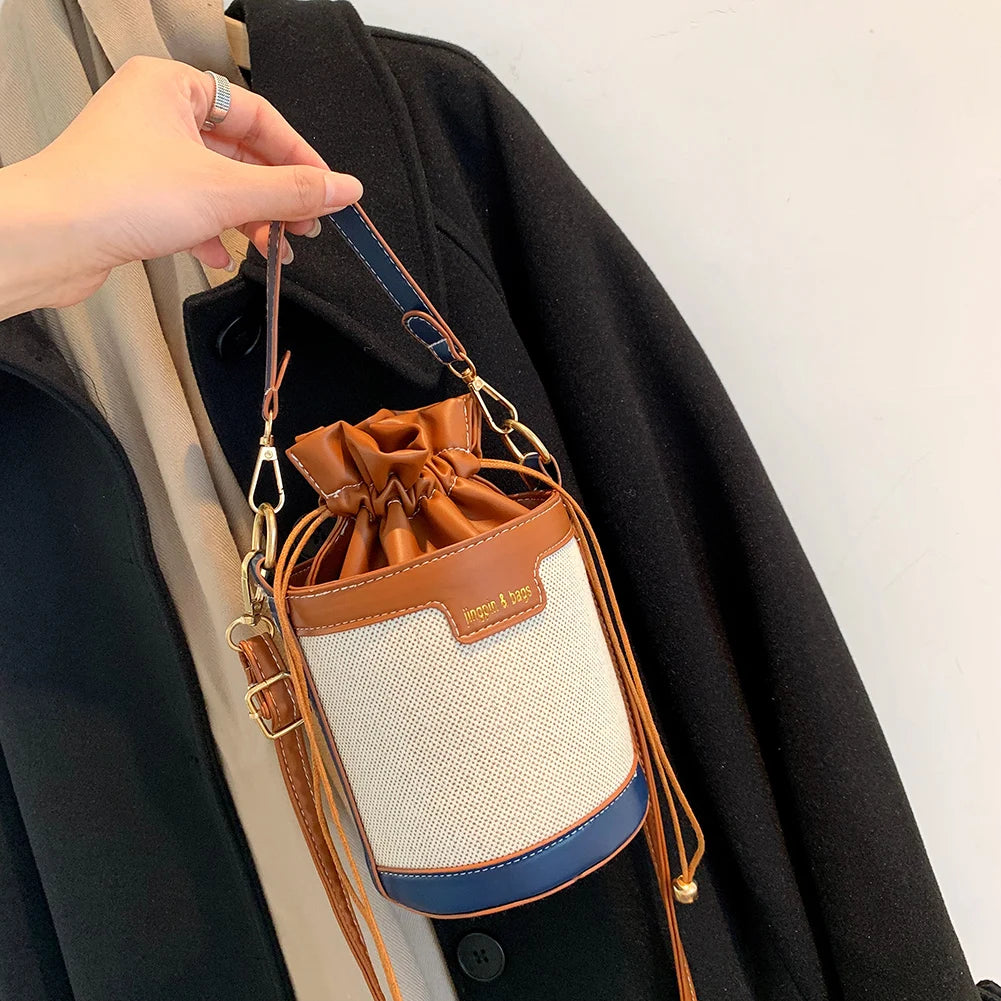 Mini Sac Seau Cylindrique Vintage – Bandoulière Cuir PU | Sélène & Co