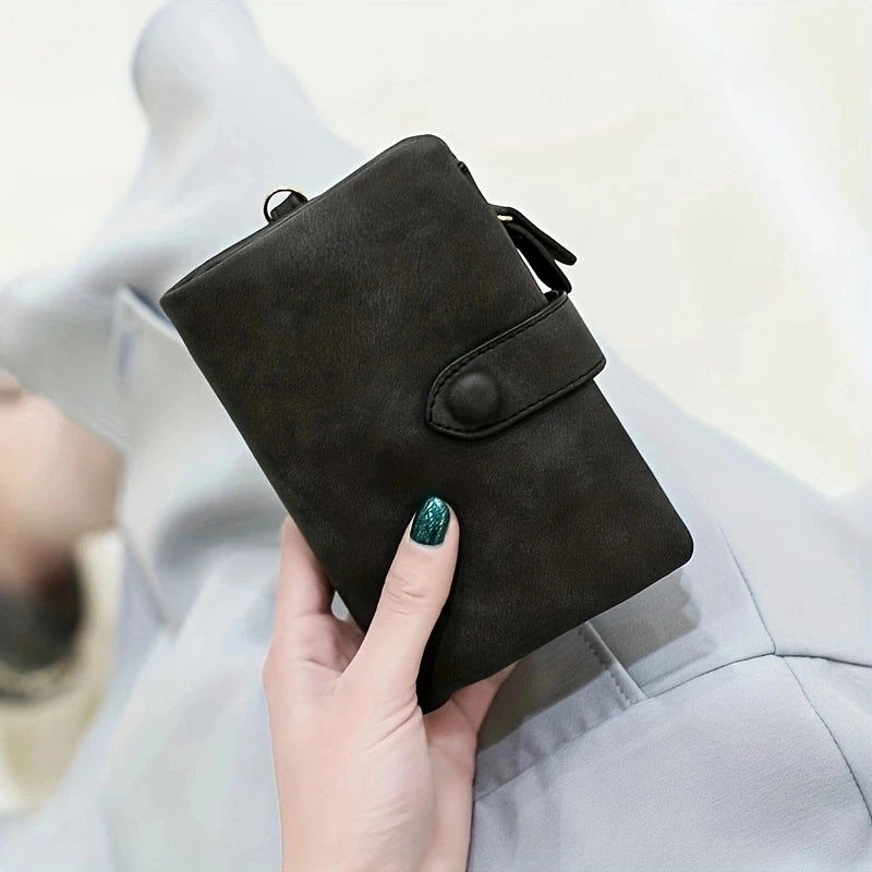 Portefeuille Court Tri-Fold Givré – Poche Monnaie Zippée | Sélène & Co