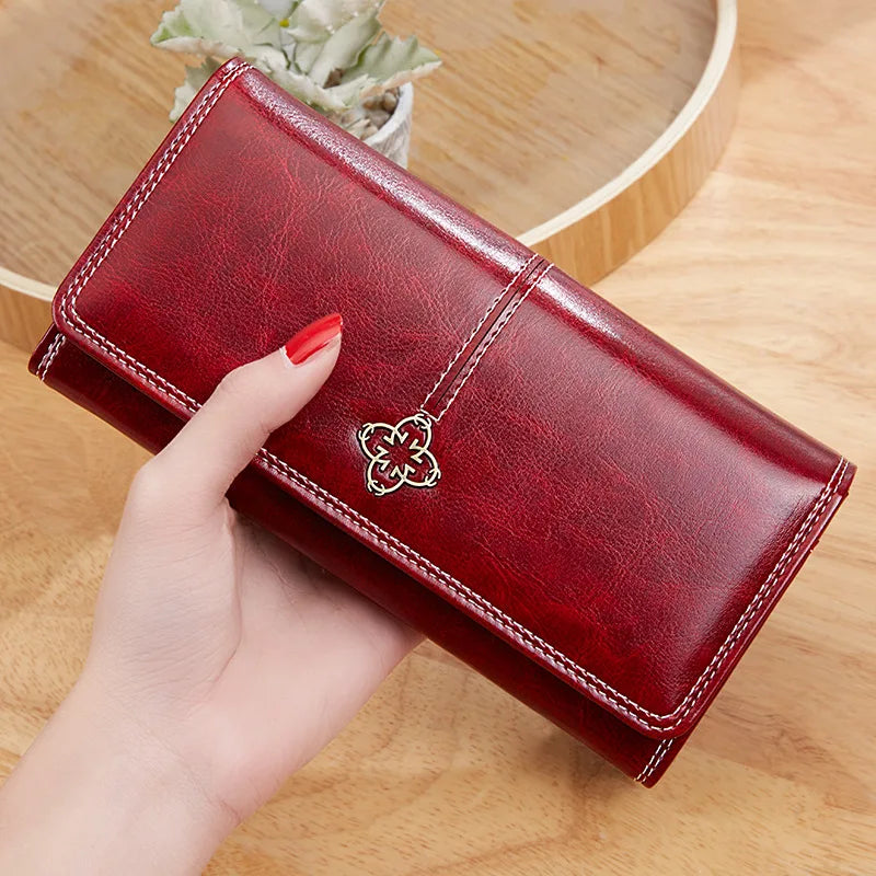 Portefeuille Long Luxe en Cuir Synthétique – Porte-Cartes & Billets | Sélène & Co