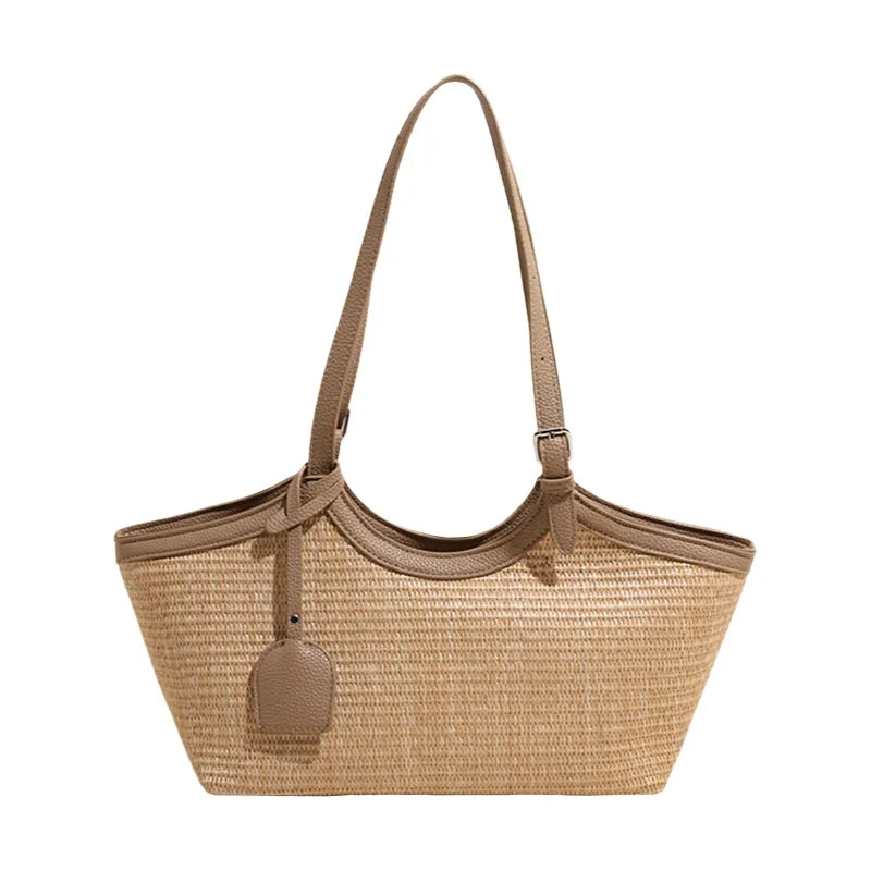 Tote Bag Seau en Paille Tressée – Grande Capacité & Style Minimaliste | Sélène & Co