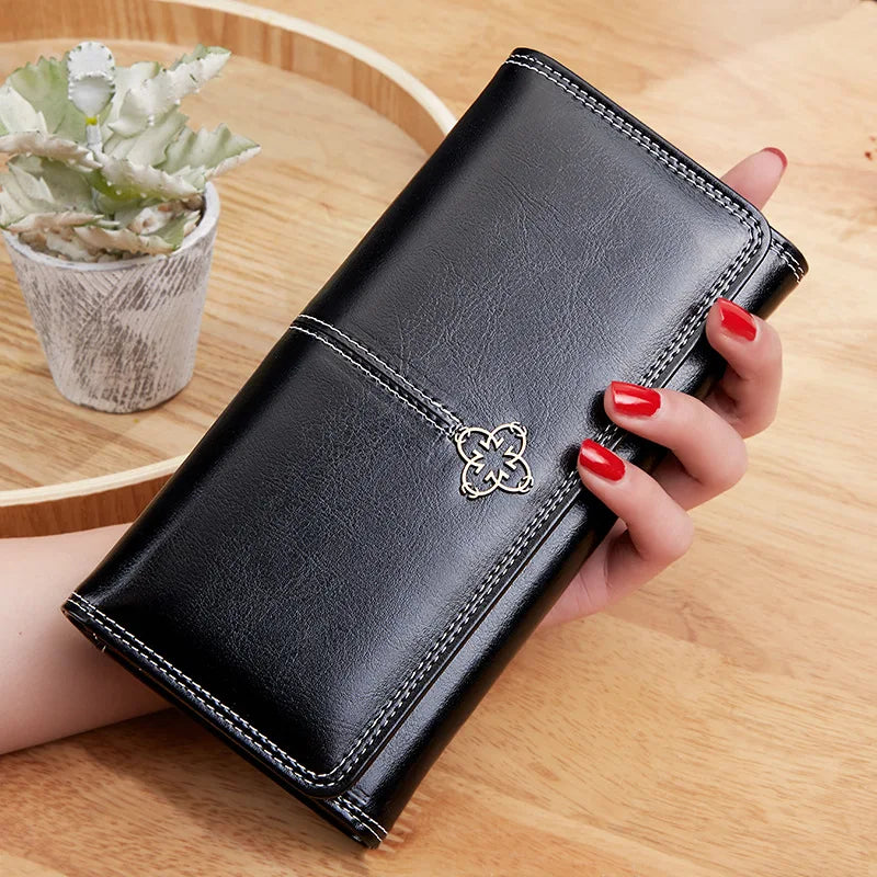 Portefeuille Long Luxe en Cuir Synthétique – Porte-Cartes & Billets | Sélène & Co