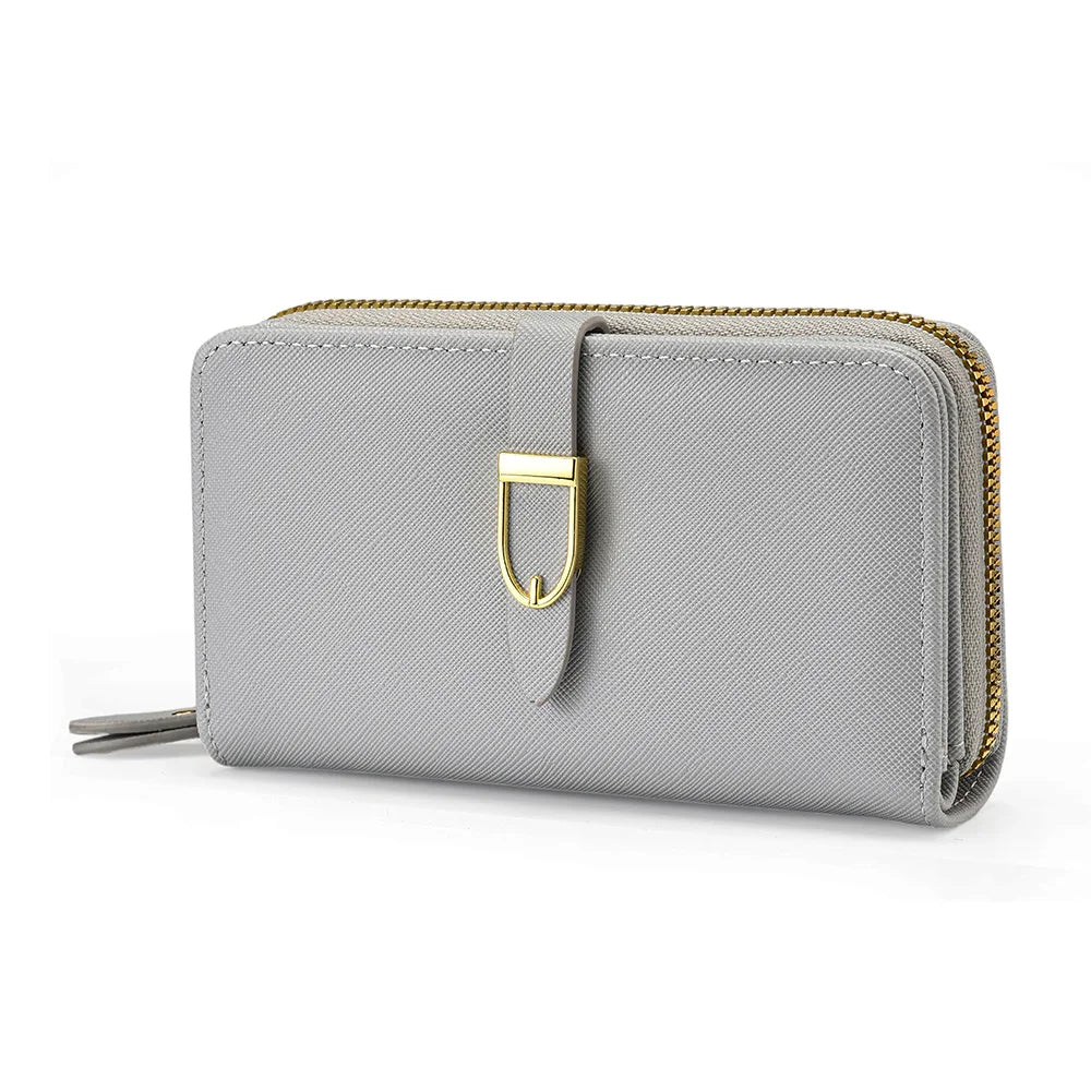 Portefeuille Long Zippé en Cuir Synthétique – Multipoches | Sélène & Co