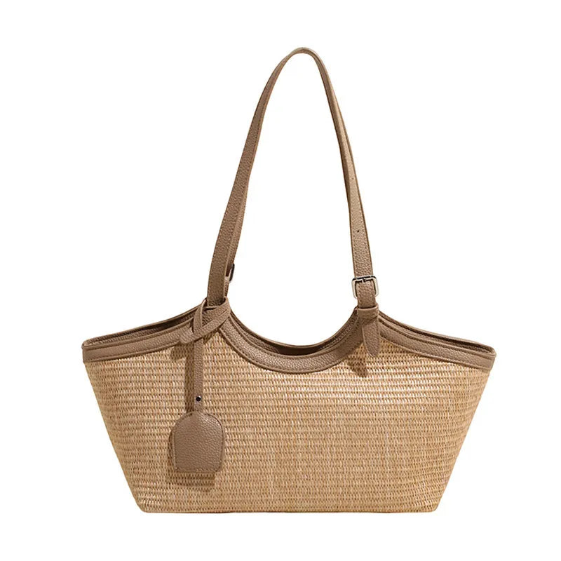 Tote Bag Seau en Paille Tressée – Grande Capacité & Style Minimaliste | Sélène & Co