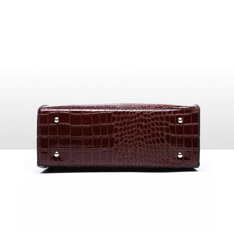 Sac Bandoulière Motif Croco — Cuir PU Vintage | Sélène & Co