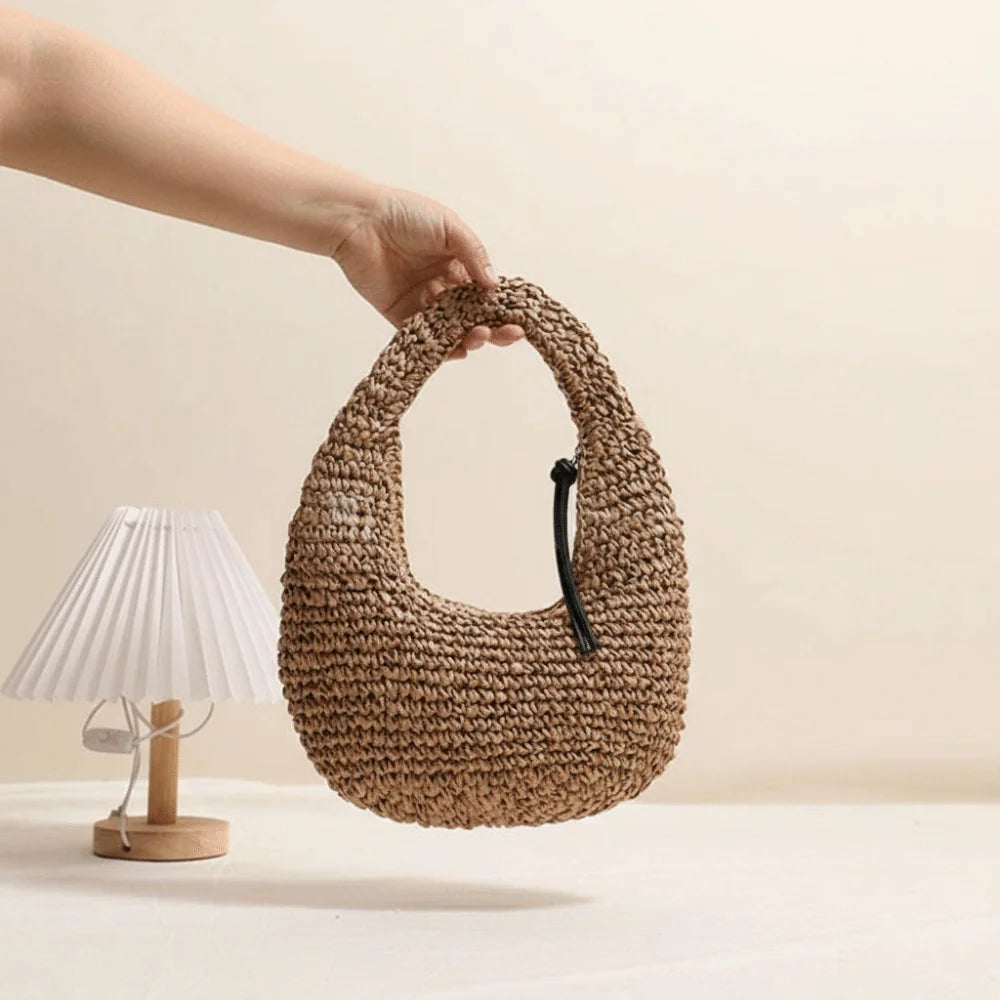 Sac de Plage Tressé Demi-Lune | Sélène & Co